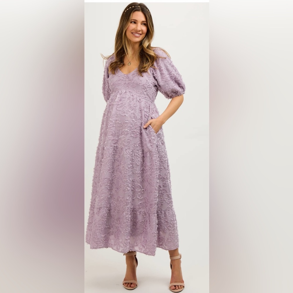 Pinkblush Lavender Lace Midi Dress